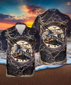 Us Marine Corps Ch 46 Sea Knight Halloween Hawaiian Shirt