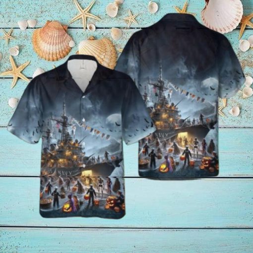 Us Navy Ships Halloween Hawaiian Shirt