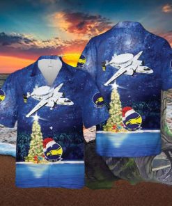 Us Navy Vaw 112 Golden Hawks (1978 Uss Nimitz) E 2c Christmas Hawaiian Shirt