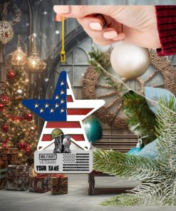 Us Veteran Personalized 2 Layer Wood Ornament