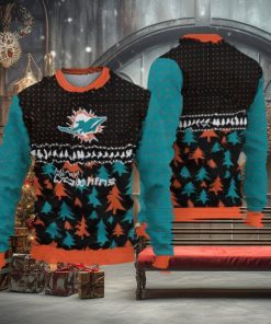 Miami Dolphins Christmas Pattern Ugly Christmas Sweater Freezing AOP Gift For Fans