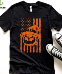 Usa Flag Pumpkin Halloween Witch Hat Shirt