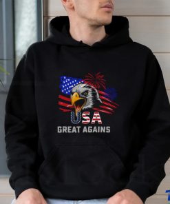 Usa Great Again 4th Of July Bald Eagle American Flag Shirt