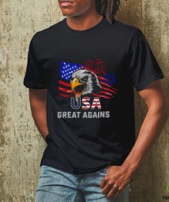 Usa Great Again 4th Of July Bald Eagle American Flag Shirt