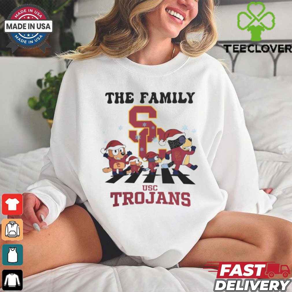 Usc Trojans X Family Bluey Merry Christmas 2024 Shirt Usc Trojans X Family Bluey Merry Christmas 2024 Shirt