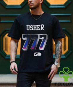Usher Super Bowl LVIII Collection Mitchell & Ness Black Triple Seven Legacy Shirt