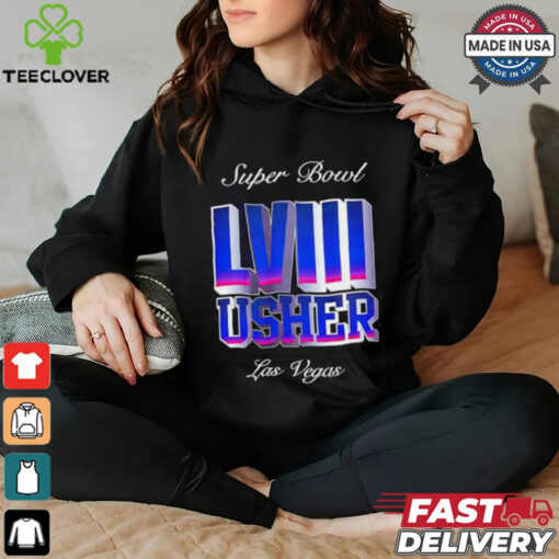 Usher Super Bowl LVIII Las Vegas logo shirt