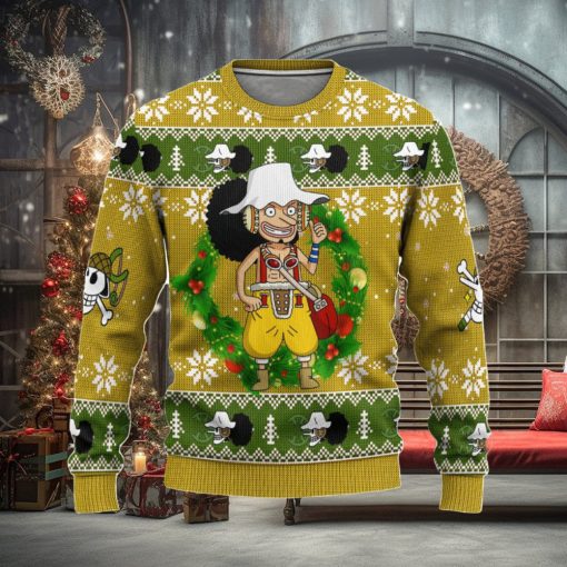 Usopp One Piece Anime Ugly Christmas Sweater, Custom Sweatshirt Apparel