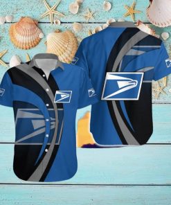 Usps Contemporary Logo AOP Hawaiian Shirt For Men And Women