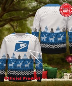 Usps Wool Logo Reindeer Snowflake Ugly Christmas Sweater