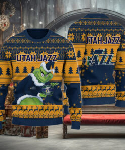Utah Jazz Grinch Christmas Ugly Sweater