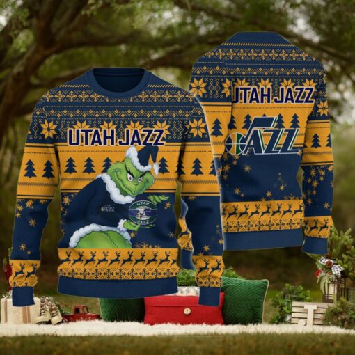 Utah Jazz Grinch Christmas Ugly Sweater