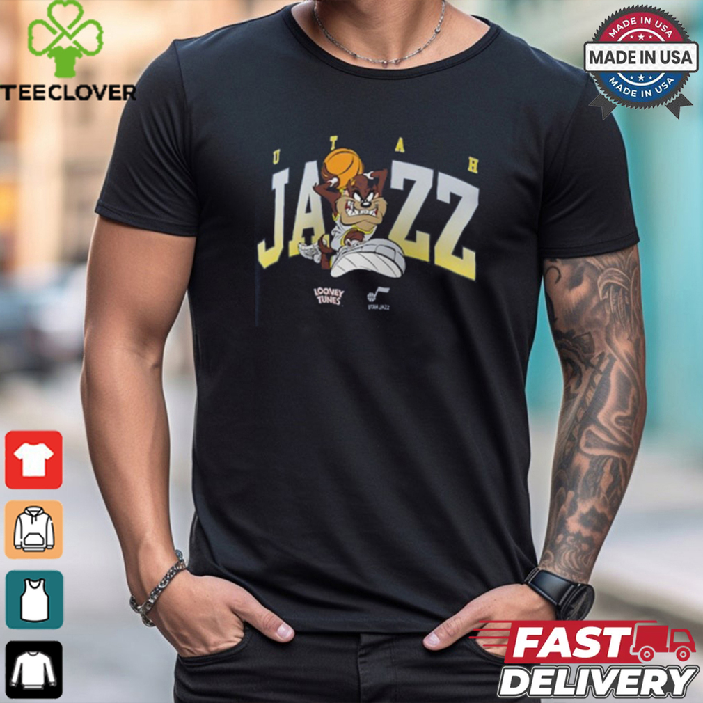Utah Jazz Looney Tunes Taz Graphic Crew shirt Utah Jazz Looney Tunes Taz Graphic Crew shirt