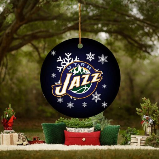 Utah Jazz NBA 2023 Holiday Gifts Custom Name Christmas Ornament