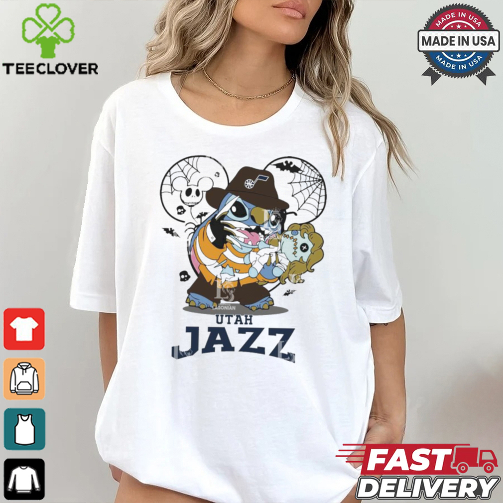 Utah Jazz Stitch Freddy Krueger Halloween Shirt Utah Jazz Stitch Freddy Krueger Halloween Shirt