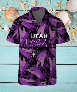 Utah Jazz Summer Hawaii Team Shirt Pattern Leaves Vintage Art Hawaiian Shirts And Beach Shorts