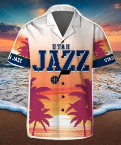 Utah Jazz Summer Hawaii Team Shirt Pattern Sunset Tropical Hawaiian Shirts And Beach Shorts