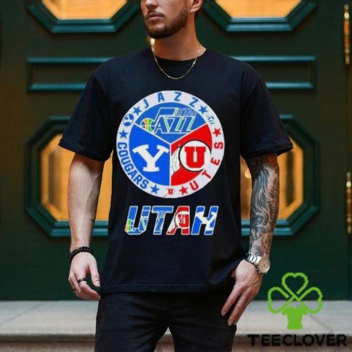 Utah Sports Teams, Utah Jazz, Utah Utes And Cougars T Shirt