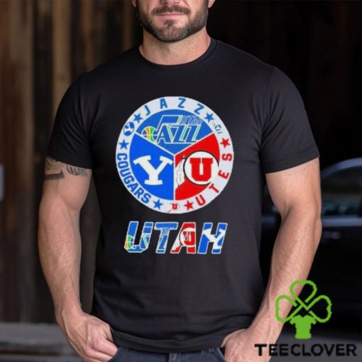 Utah Sports Teams, Utah Jazz, Utah Utes And Cougars T Shirt