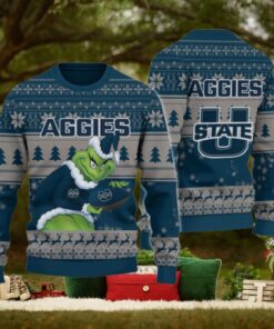 Utah State Aggies Grinch Ugly Christmas Sweater
