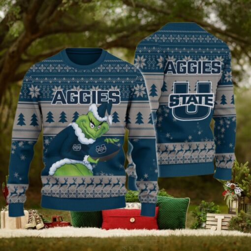 Utah State Aggies Grinch Ugly Christmas Sweater