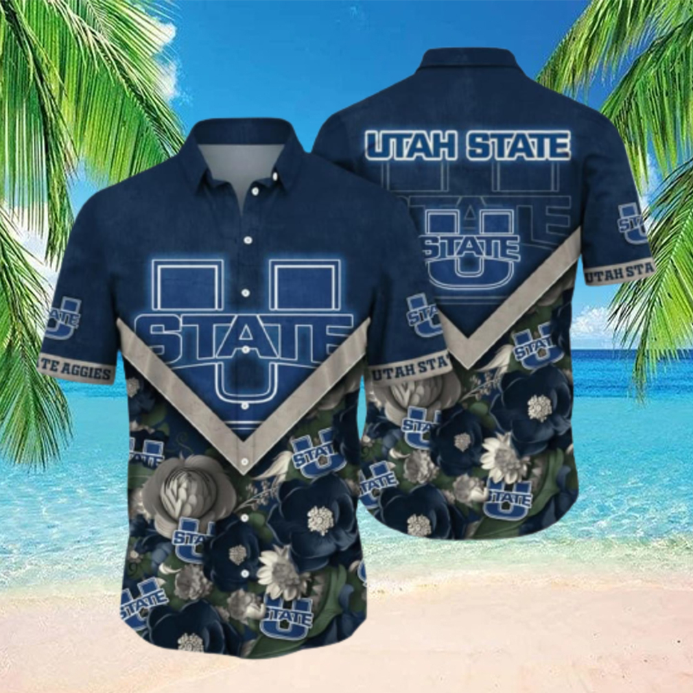 Utah State Aggies NCAA3 Aloha Tropical Sport Team Gift Hawaiian Shirt Utah State Aggies NCAA3 Aloha Tropical Sport Team Gift Hawaiian Shirt