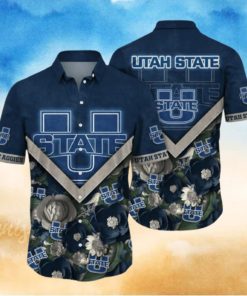 Utah State Aggies NCAA3 Aloha Tropical Sport Team Gift Hawaiian Shirt