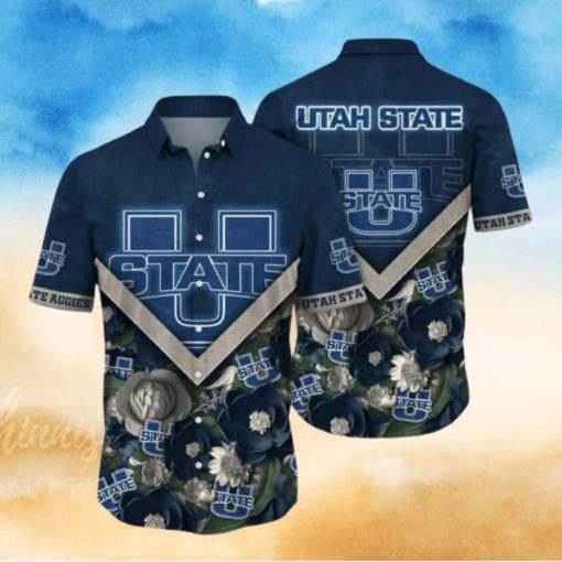 Utah State Aggies NCAA3 Aloha Tropical Sport Team Gift Hawaiian Shirt