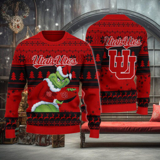 Utah Utes Grinch Ugly Christmas Sweater