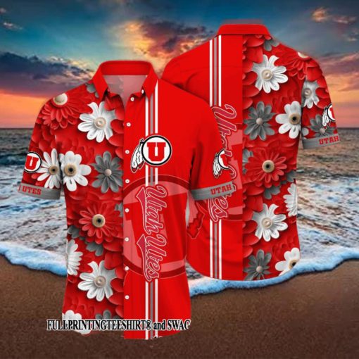 Utah Utes NCAA Flower Hot Version Hawaii Shirt And Tshirt