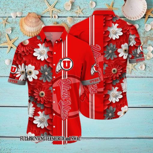 Utah Utes NCAA Flower Hot Version Hawaii Shirt And Tshirt