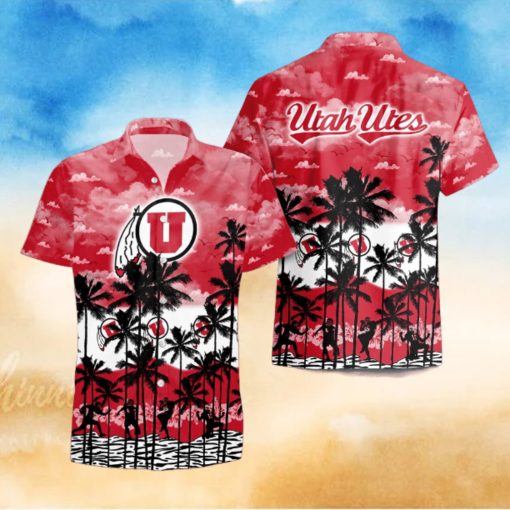 Utah Utes Palms Tree Hawaiian Shirt