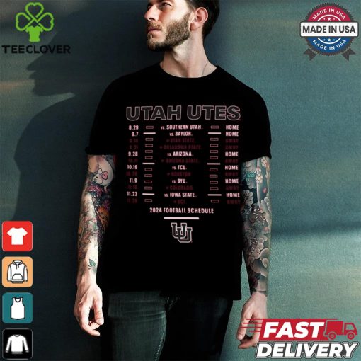 Utah Utes Red Football Schedule T Shirt
