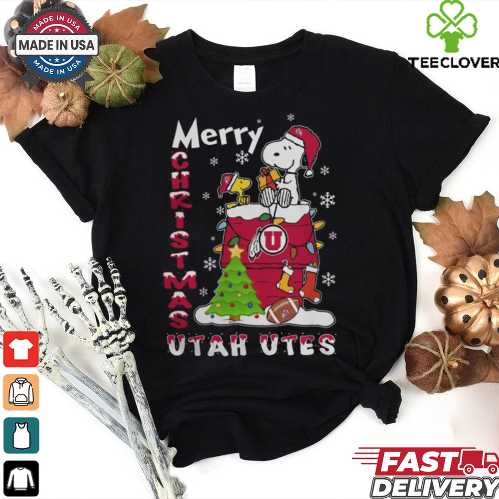 Utah Utes Snoopy And Woodstock Merry Christmas Shirt Utah Utes Snoopy And Woodstock Merry Christmas Shirt