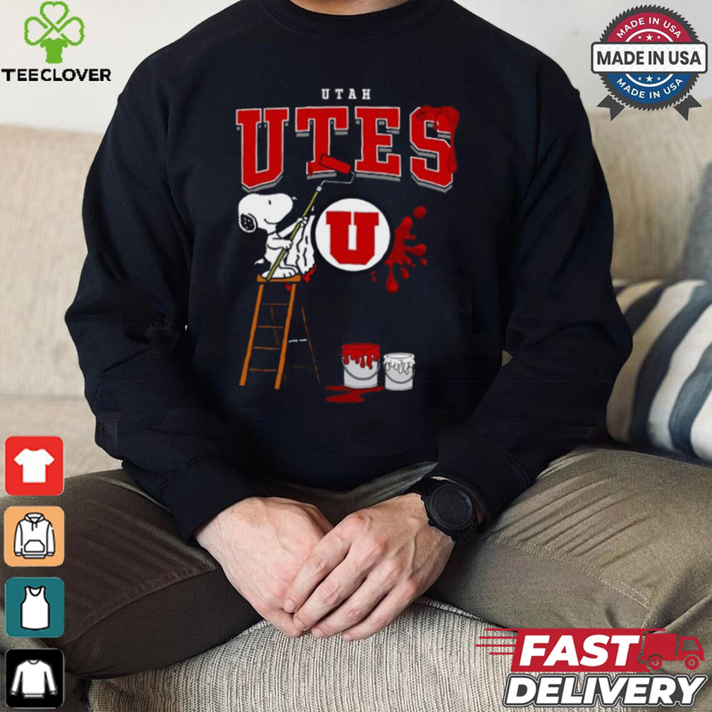 Utah Utes Snoopy Painting Shirt Utah Utes Snoopy Painting Shirt