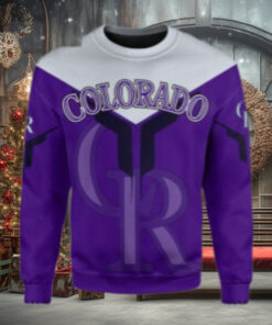 V Stripe Purple Colorado Rockies Ugly Christmas Sweater