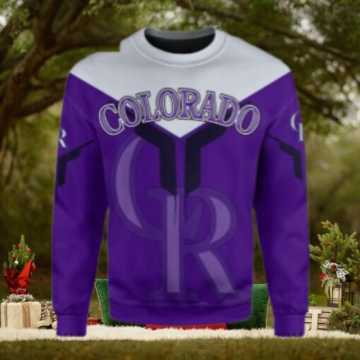 V Stripe Purple Colorado Rockies Ugly Christmas Sweater