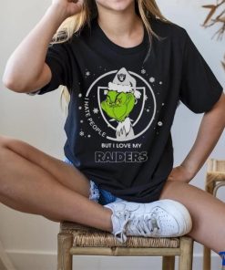 Santa Grinch I Hate People But I Love My Oakland Raiders Christmas Shirt