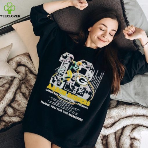 Aaron Rodgers 12 Green Bay Packers 2005 – Present Thank You For The Memories Signature Shirt