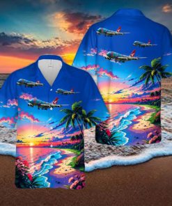 VH EBU Boeing 747 Qantas in Nalanji Dreaming Colours Hawaiian Shirt