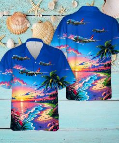 VH EBU Boeing 747 Qantas in Nalanji Dreaming Colours Hawaiian Shirt
