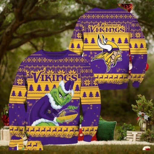 Minnesota Vikings Grinch Christmas Ugly Sweater
