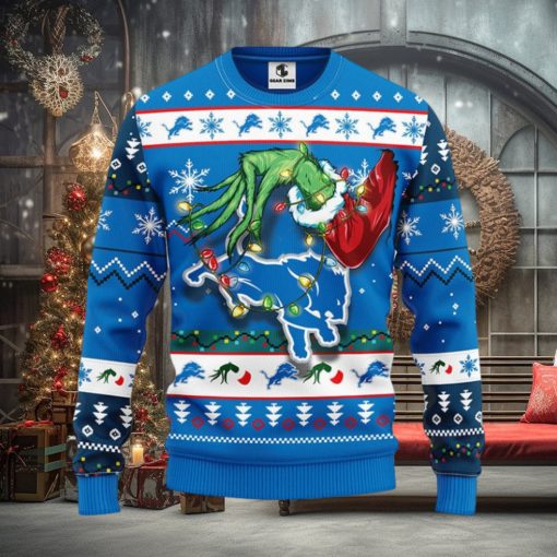Detroit Lions Grinch Christmas Ugly Sweater
