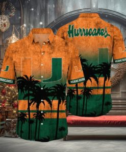 Miami Hurricanes Logo Coconut Tropical Hawaiian Shirt Beach Gift For Fans