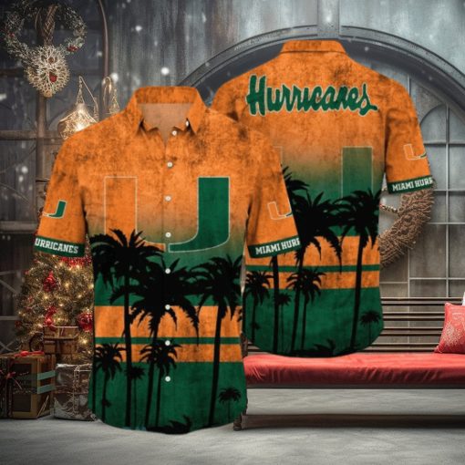 Miami Hurricanes Logo Coconut Tropical Hawaiian Shirt Beach Gift For Fans