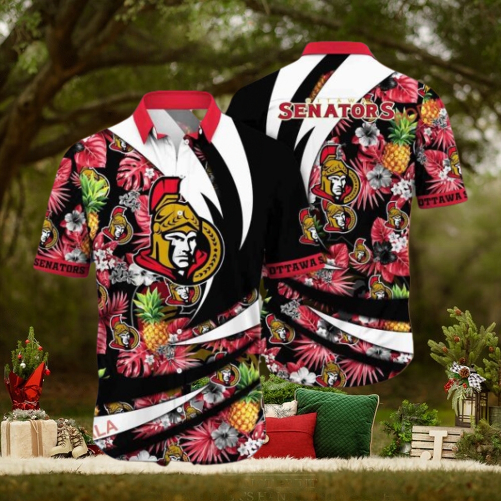 Vacation Essentials Ottawa Senators NHL Hawaiian Aloha Shirt