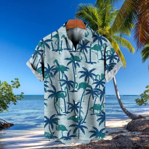 Vacation Hawaiian Tropical Palms Short Sleeve Shirt