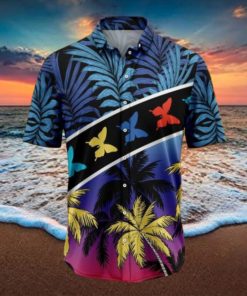 Vacation Tropical Coconut Palm Butterflies Tropical Hawaiian Shirt Gift For Men And Women