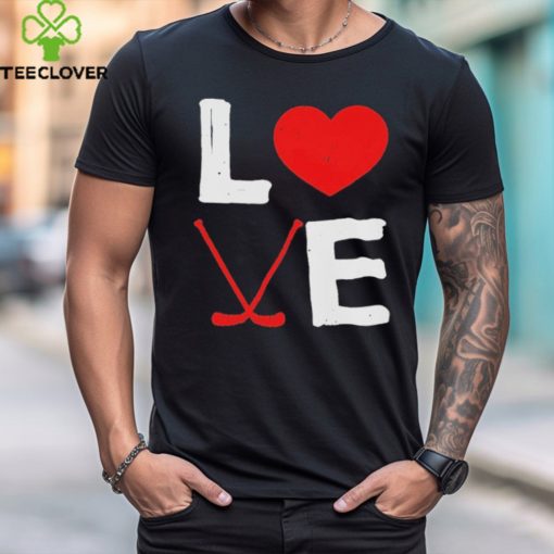 Valentines Day Ice Hockey Heart Sport Shirt