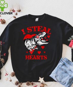 Valentines Day Kids Dinosaur T rex Lover I Steal Hearts T Shirt